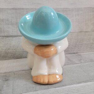 Vintage Mexican Pepe Siesta Sleeping Man Ceramic Figurine With Sombrero Hat